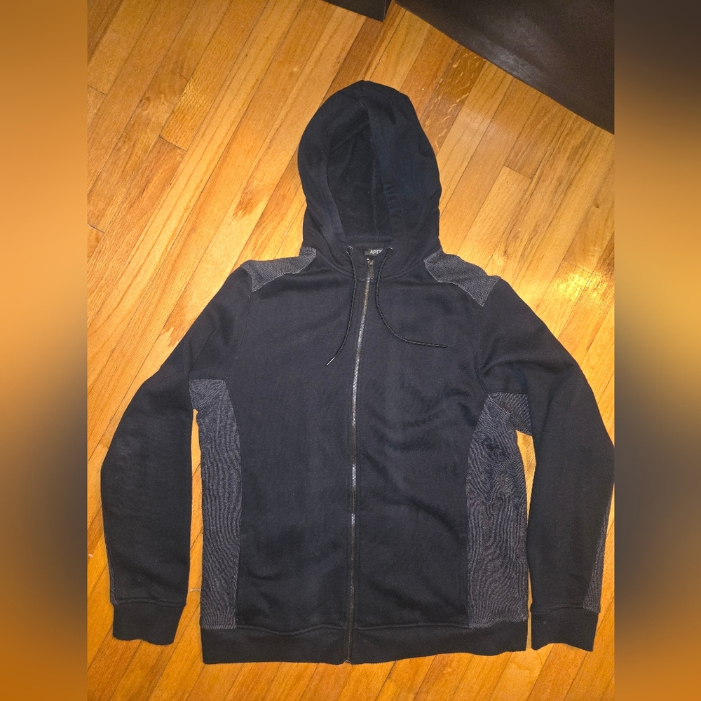 Apt. 9 Men's Black and Gray Zip-Up Sweater